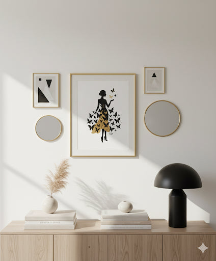 Golden Butterfly Muse Art Print